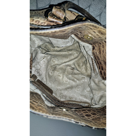 Michael Kors. MK. Hamilton Purse Bag Handbag Brown Alligator. EUC - Picture 8 of 12